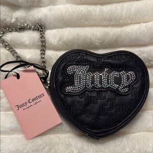 Juicy Couture Black Heart-Shaped Wristlet